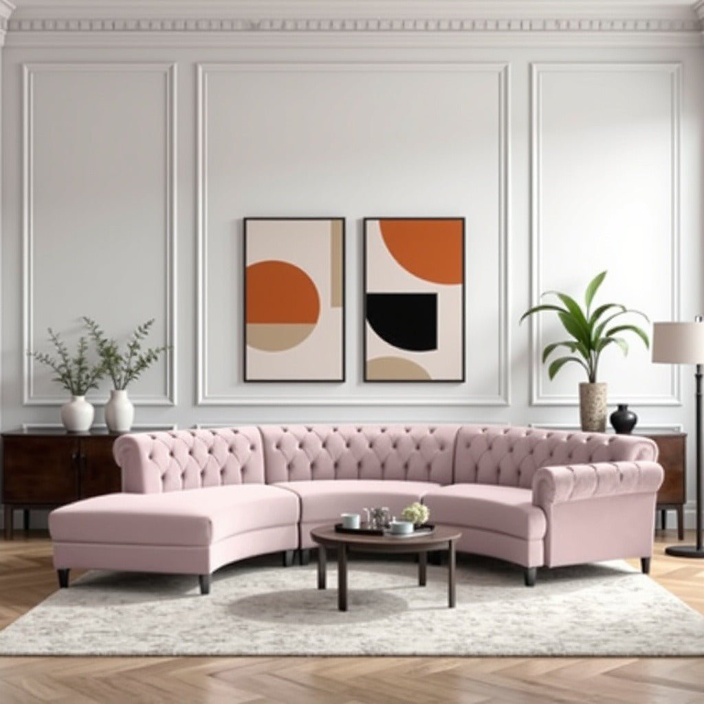 Spencer U Shape 6 Seater Fabric Sofa Set - TORQUE INNOVATIONS PRIVATE LIMITED